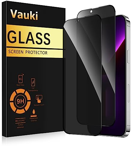 Vauki Verre Trempé pour iPhone 13 Pro Max Anti Espion 2 Pièces,Anti-Espion Film de Protection D'écran,Dureté 9H,Anti-Rayures,Sans Bulles,Anti-Spy Privacy Protecteur Vitre pour iPhone 13 Pro Max,6.7