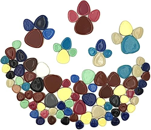 BTMIEY Carreaux de mosaïque en céramique aléatoires, 500 g pour loisirs créatifs, assiettes, pots de fleurs, vases, tasses, fournitures de fabrication de mosaïques (ovales)