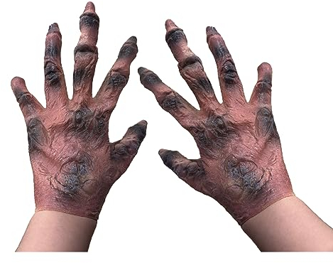 Faxianther Bloody Zombie Hand Gloves Men Women Horror Halloween Cosplay Masquerade Mardi Gras Grim Reaper Death Evil Devil Demon Skeleton Gloves Mitts Costume Accessory Dress Up Props Supplies