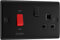 BG Electrical - Unidad de control de cocina de doble polo con enchufe único e indicador de alimentación, 45 amperios, negro mate