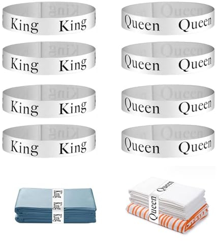 EULAPGOE 8 Pieces Bed Sheet Organizer Bands, Elastic Sheet Set Organizer for Pillow Cases Duvet, Bed Sheets Organizer Keepers for Drawer Storage and Closet Dorm Laundry Room