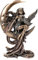 Veronese Elfenfigur mit Schwan auf Mond: Bronziert, 24,5 cm, Kunststein, Fee Statue Skultpur Fantasy Deko