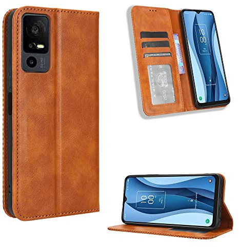 BellaCase TCL 40 NxtPaper 5G Coque [Étui Portefeuille] [Fonction Support] [Slots pour Cartes] [Couverture à Rabat Magnétique] Compatible avec Le Smartphone TCL 40 NxtPaper 5G(Marron)