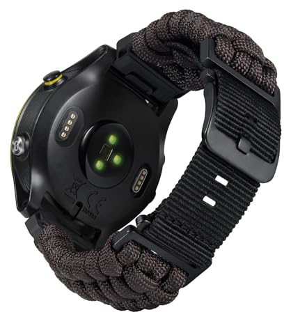 BINLUN Kompatibel mit Garmin Armband 20mm 22mm 26mm, Geflochtene Paracord Nylon Armbänder Passt für Quickfit Militär Sports Ersatzarmband für Forerunner/für Instinct/für Fenix/für Descent Herren