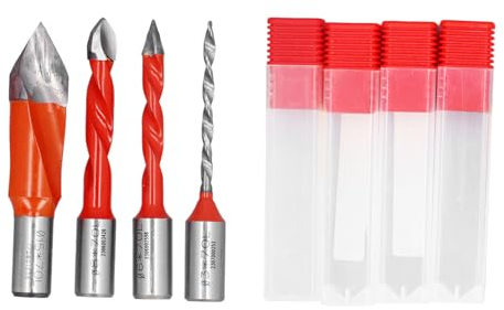 4 Stück 2-schneidige Schaftfräser-Bits, Fräs-Bits, Holzbearbeitungsbohrer, Schaftfräser, Hochgeschwindigkeitsstahl, Rotierender Schneckenbohrer, Schaftfräser, Bohrer, Gerader Schaft, Bohrer, Schneidwe
