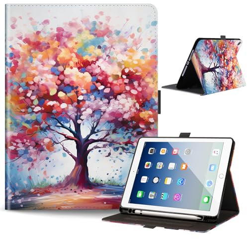 Anpredo Funda para iPad de 10.2 pulgadas de 9ª/7ª/8ª generación con soporte para lápices, visión multiángulo, encendido y apagado automático, funda protectora inteligente para Apple iPad 9/7/8 Gen,