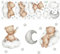 Adesivi Murali Bambini, Orso Nuvole Adesivi da Parete Animali Orsi Nuvole Luna e stelle Wall Sticker Orso che Dorme da Muro Per Cameretta per Babyroom Camerette dei Bambini Asilo Nido Decorazione