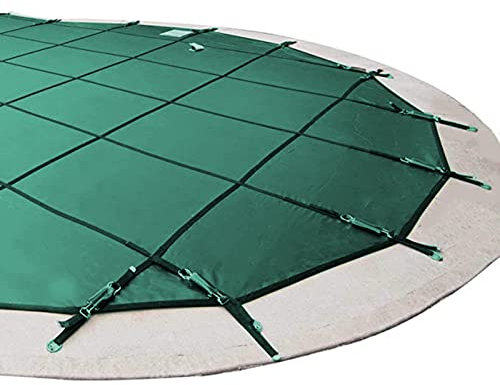 Runde Sicherheitsabdeckung für Einbaupools, Laubnetz-Abdeckung für den Winter für Einbaupools, hält Laub und andere Abfälle von Ihrer Poolabdeckung fern, grünes Netz (Größe: 5 FT/1,6 M)