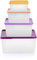 Tupperware Keeptabs stapelbares Lebensmittelaufbewahrungs-Set, mehrfarbige Deckel, stapelbar, spülmaschinenfest und BPA-frei (4 Behälter, 4 Deckel)