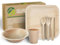 ECO Leaf 175 Pcs Disposable Palm Leaf Dinner Set | 25 X 10 Square Plates, 7 Round Bowls, 8oz Bamboo Paper Cups, Wooden Cutlery Set | Eco-Friendly, Biodegradable Heavy-Duty for Wedding, Party, Picnic
