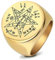 Caiduoduo Mode Edelstahl Pentagramm Siegel von Salomon Amulett Anhänger Halskette Chic Personalisierter Herrenring