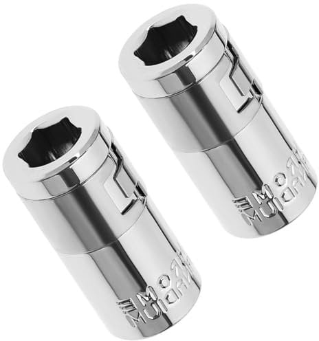 2Pcs 1/4 Square Drive to 1/4 Hex Converter Metal Screwdriver Bit Adapter
