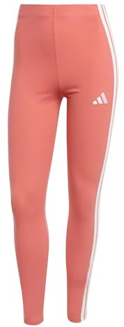 adidas Damen ESSENTIALS 3-STRIPES COTTON LEGGINGS, semi turbo/white, L