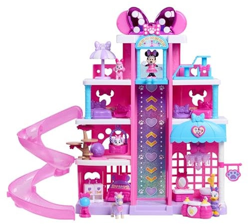 Just Play Disney Jr. Minnie Mouse Pet Hotel Playset, 23-piece Hotel Set, 20 Inch Tall Playset, Ages 3 and Up