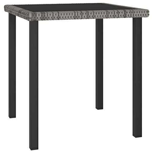 Garten-Esstisch Grau 70x70x73 cm Poly Rattan,jiangboyue-315117