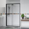 Aquariss 1200x800mm Shower Enclosure Wetroom Cubicle Matte Black with 1200mm Sliding Shower Screen Door 6mm Easy Clean Glass, White SMC Anti Slip Shower Tray and Free Waste