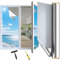 Laputaqua Film Miroir pour fenetr 40 x 200cm Anti UV Anti Regard avec Kit de Pose Film occultant Fenêtre Bon Effet Miroir Protection de la Vie privée pour Maison Bureau Magasin (Argenté, 44.5X400(cm))