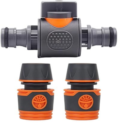 3Pack Quick Release Double Male Hose Connectors Shut Off Valve,2pcs End Quick Connectors for Hose Pipe Fitting 1/2 Plastic Tap Connector,Double Garden Regulator Valve