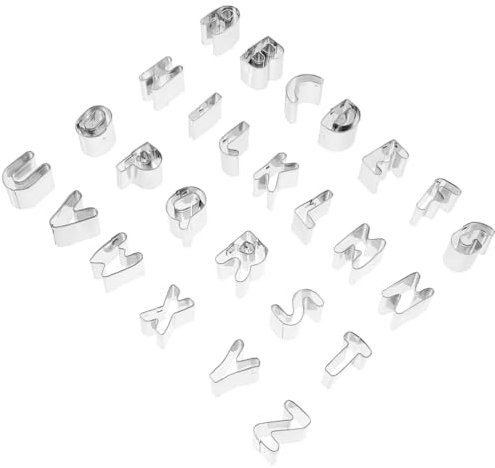 GLEAVI 1 Set Tagliabiscotti Acciaio Inossidabile per Alfabeto per Decorazioni e Creazioni Biscotti per Amanti Della e da Te