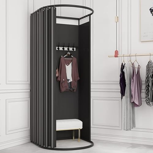 Umkleidekabine, Bekleidungsgeschäft Umkleidekabine Tragbare Mobile Umkleidekabine Sichtschutzwand Für Einkaufszentren Platz Sparen, Noir