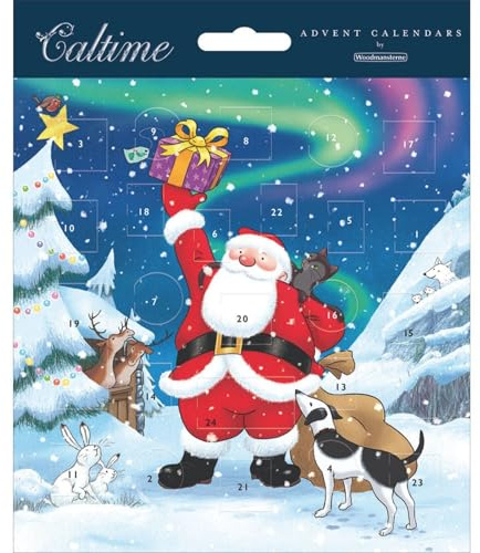 Adventskalender-Weihnachtskarte, magische Raymond Briggs Xmas Countdown-Grußkarte – Caltime – von Caltime – 24 Türen zum Öffnen, skurriles Design, interaktiver Spaß, Andenken, umweltfreundlich