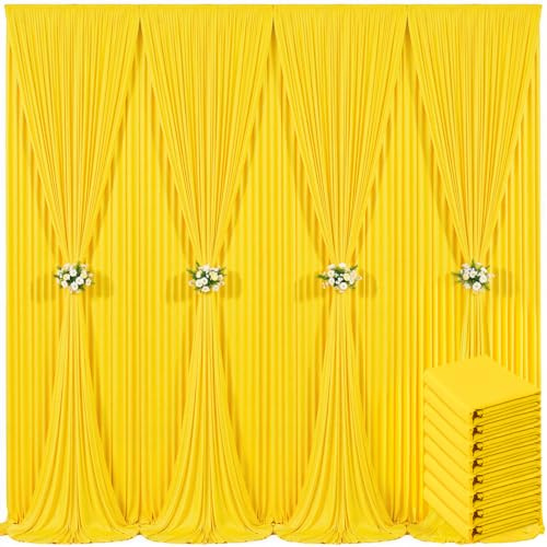 40ft x 10ft Yellow Backdrop Curtain for Parties Yellow Wrinkle Free Backdrop Drapes Panels for Birthday Party Baby Shower Wedding Photo Photography Polyester Fabric Background Decoration