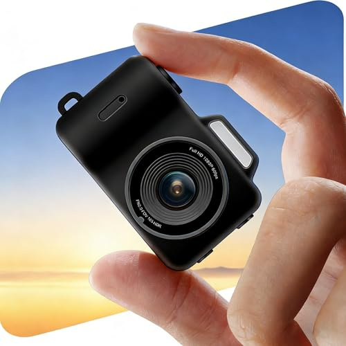 Hoofun Mini Keychain Digital Camera: 1080P HD Video Tiny Compact Digital Camera with 0.96 Display Screen, Mini Rechargeable Camera for Adults Teens, Gift for Travel, Birthdays (Black)