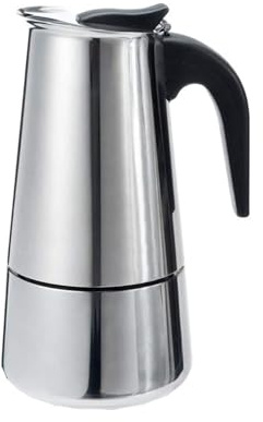 SDMAX Stainless Steel Moka Pot, Stovetop Espresso Maker, 4 Cup 200ml Capacity, Heat-Resistant Ergonomic Handle, Compatible with Multiple Stovetops, Easy to Use and Clean