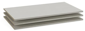 Rauch Möbel ZUBEHÖR, Einlegeböden, 3er-Set, für Drehtürenschränke von Rauch mit Einer Elementbreite von 90 cm und Einer Schranktiefe von 54 cm, Farbe Texline Leinenoptik, Maße 88x12x45cm