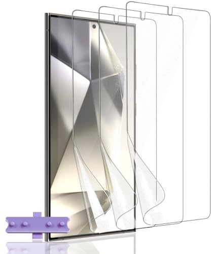 Rnnmeeko [3 Pack Protector de Pantalla para Samsung Galaxy S24 Ultra [No Cristal Templado] Hidrogel Flexible [Anti-arañazos], HD TPU Película Protectora para Galaxy S24 Ultra