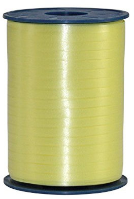 C.E. PATTBERG Geschenkband hellgelb, 500 Meter Ringelband 5 mm zum Basteln, Dekorieren & Verpacken von Geschenken zu jedem Anlass