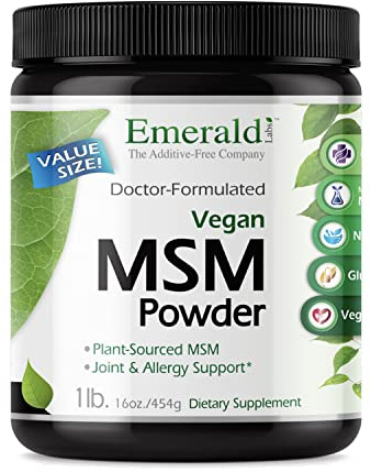 Emerald Labs MSM Powder - Plant-Sourced Methylsulfonylmethane Supplement for Liver Detox, Joint Health, Skin Health & More - Vegan, Gluten-Free - 16 oz