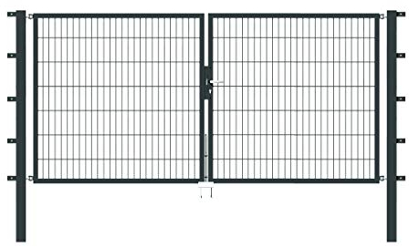 Alberts 650360 Doppeltor Flexo mit Zubehör | verschiedene Breiten und Höhen | anthrazit | Breite 300 cm | Höhe 140 cm