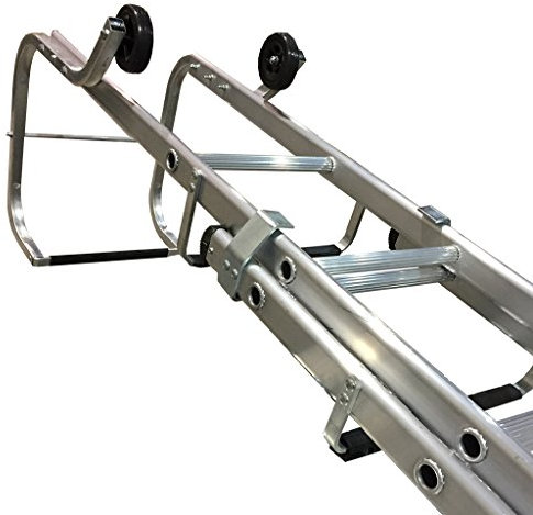 TB Davies Trade 3.0m Double Section Aluminium Roof Extension Ladder-Double Section Ladder, Fitted with Bearer Bars & Wall Wheels