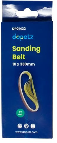 Dapetz ® Sanding Belt 10x330mm, 60 Grit for Grinding, Sharpening, Derusting, Precise Sanding on Metal and Wood, Compatible with Milwaukee M12FBFL10 Belt Sanders 5pcs