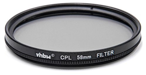 vhbw Filtre de polarisation CPL 58mm pour Appareil Photo Panasonic Lumix G Vario 35-100 mm 2.8 OIS, Lumix G X Vario 12-35 mm 2,8 ASPH. Power OIS.