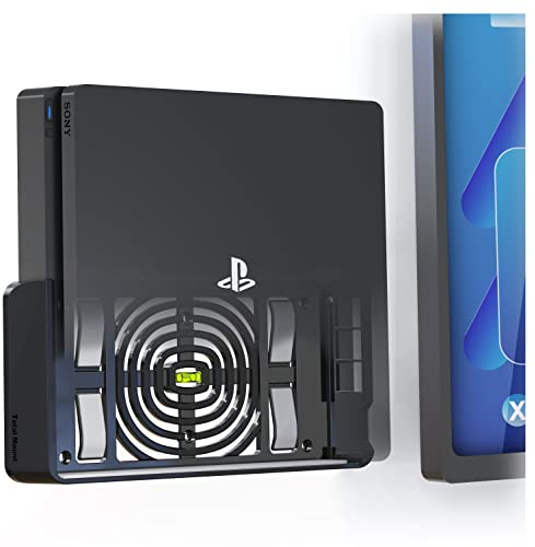 TotalMount 2517 Wandhalterung für Sony PlayStation 4 Slim Konsole mit Hitze Management und Sicherheits-Klip Schwarz
