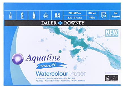 Daler Rowney Aquafine Bloc Acuarela Esprl Satin A4 300G/M² 12 hojas