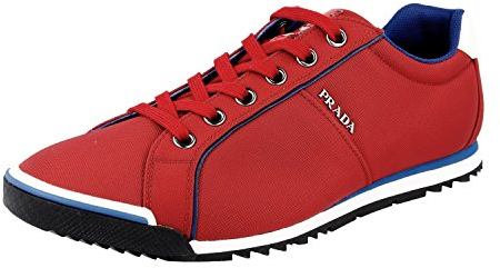 Prada Herren Rot Leder Sneaker 4E2719 OQ6 F0D56 40.5 EU / 6.5 UK