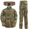 QMFIVE Taktisch Jacke Taktisch Uniform Softairjacke Taktische Männer BDU Kampf Jacke Shirt & Hosen Anzug Camo für Kriegsspiel Armee Militär Paintball Airsoft Jagd Schießen (MC, M)