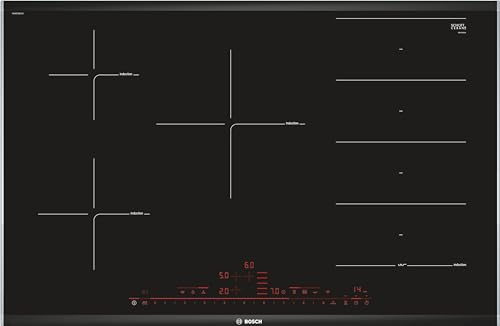 Bosch Placa de Inducción, 80 cm, Serie 8, FlexInducción y 3 Zonas de Cocción, Electrónica DirectSelect, PerfectFry, Negro, PXV875DV1E