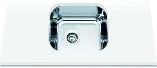 Edesa | Fregadero Bajo Encimera | Modelo FUJI BE 34x40 1C | 1 Cubeta Cuadrada | Fregadero de Cocina 18 cm | Ancho de 45 cm | Acabado en Acero Inoxidable