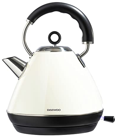 Daewoo Kensington Pyramid Kettle, Stainless Steel, 3000 W, 1.7 liters, Cream