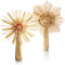 com-four® 2X Christbaumspitze als Weihnachtsbaumschmuck aus Stroh - Strohstern-Spitze für den Weihnachtsbaum - Christbaum-Schmuck - natürlicher Christbaum-Behang
