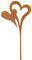 B2S BACK2SEASON Metall Stecker Herz Swing mit Rost-Finish Blumenstecker Beetstecker Gartenstecker Rost Gartendeko Liebe Muttertag stecker Edelrostdeko antik Nostalgie braun wetterfest stabil H58cm