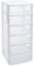 Acan Tradineur - Cajonera de almacenaje Sena con 6 cajones opacos, plástico, torre de ordenación multiusos, hogar, 96,5 x 40 x 39 cm, blanco