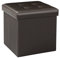 Bonlife Hocker mit Stauraum Falthocker mit Deckel, Ledergewebe Aufbewahrung Klein Pouf Hocker, Weicher Sitz, Aufklappbar mit Stauraum, Braun, 32 x 32 x 32cm