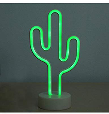 JKDKK Lámpara De Mesa Letrero De Neón Flamingo Cactus Pattern Led Carga De La Batería Decoración del Dormitorio Lámpara De Noche Escritorio Decoración del Hogar Luz De Noche, 4