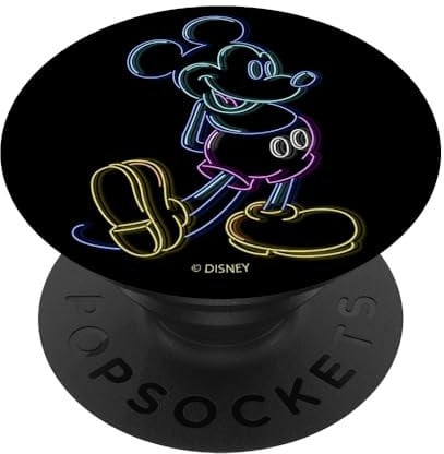 Disney Mickey And Friends Neon Mickey Outline PopSockets Swappable PopGrip