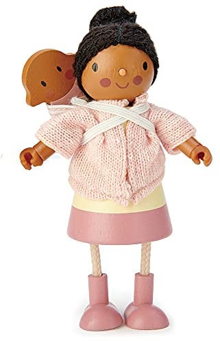 Tender Leaf Toys Mrs Forrester - Wood Toy Dolls House Doll with Bendy Arms and Legs - Perfect For Imaginative Play For Children - Encourage Story Telling Activities